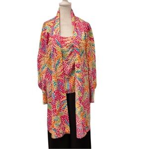 Irving Nadler M abstract print tank and long sleeve duster combo vintage